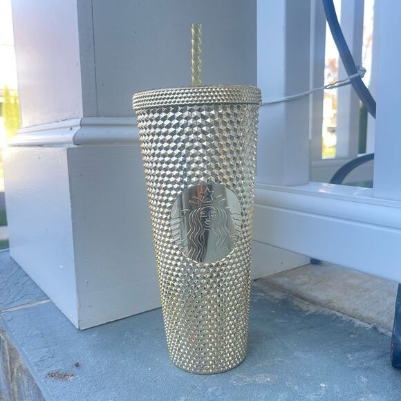 Starbucks gold venti studded metallic tumbler 2022 fall/winter - Picture 3 of 9